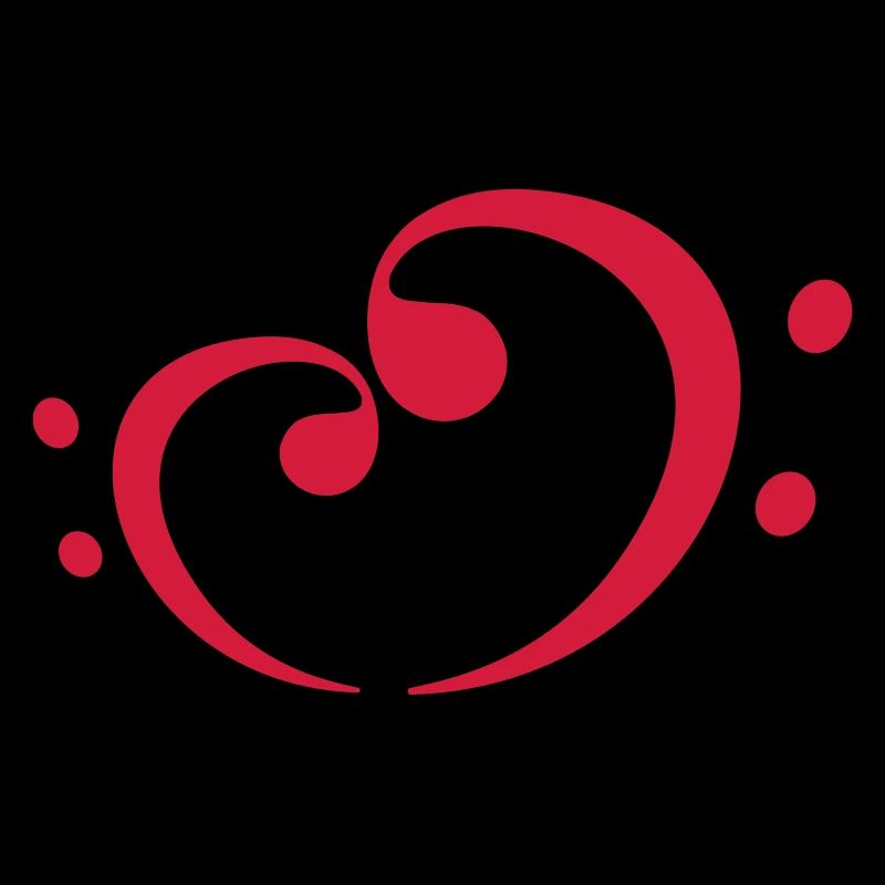 J’aime la basse Musique de cœur Amour note de clé