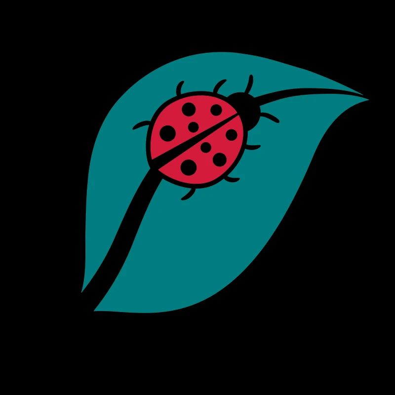 Kleiner Marienkäfer auf einem Blatt Design