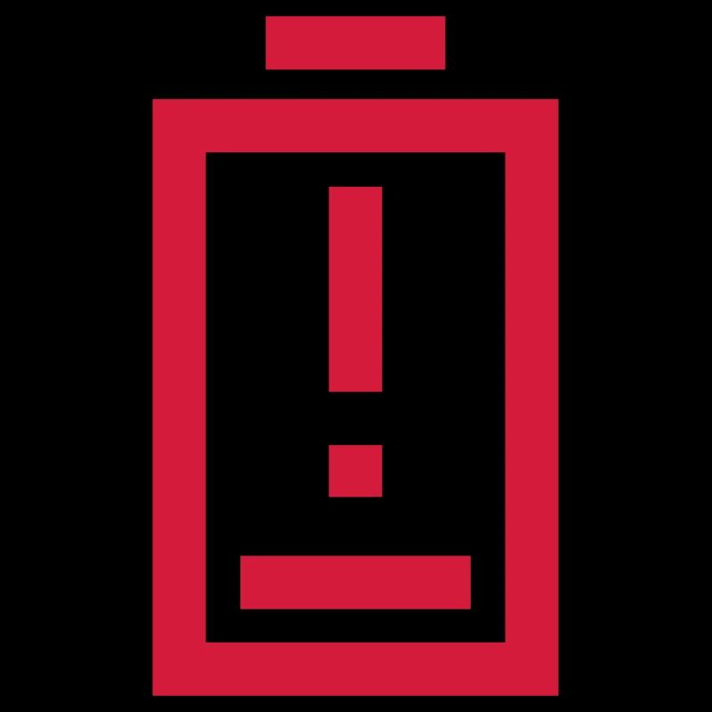 Avertissement Point d’exclamation Batterie vide