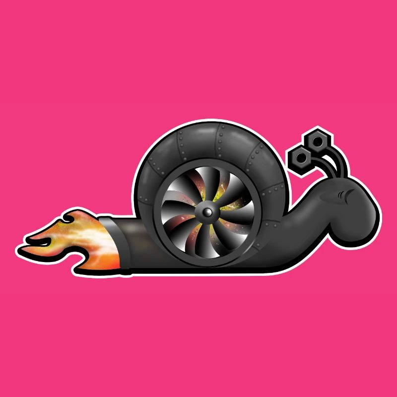 Snail with turbo engine and fire
