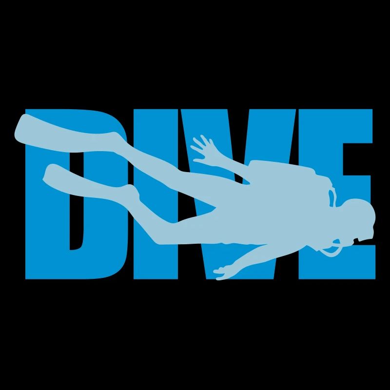 text dive logo sport diver fun club under