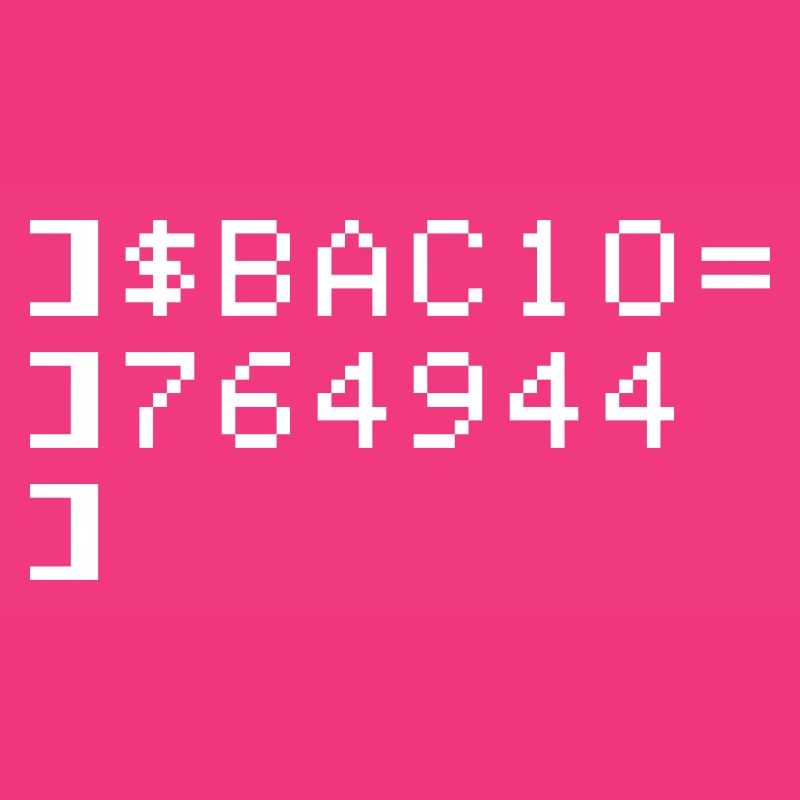 Bacio BAC10 8-Bit Esadecimal Code Nerd Pixel Art