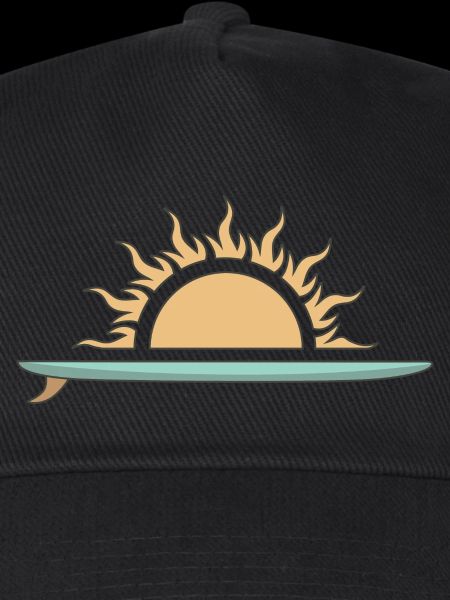 Surfboard mit Sonnenuntergang