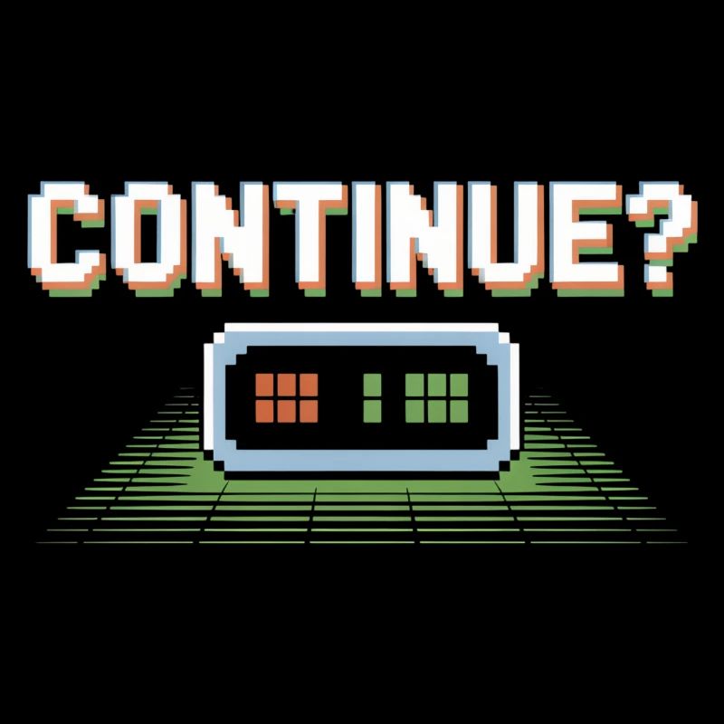 Continue Retro Gamer Pixel 8 Bit Arcade Bildschirm