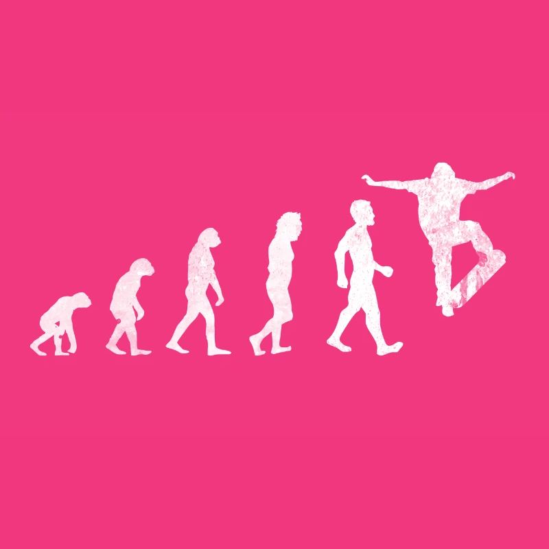 Skateboarder Skater Longboard Geschenk Evolution