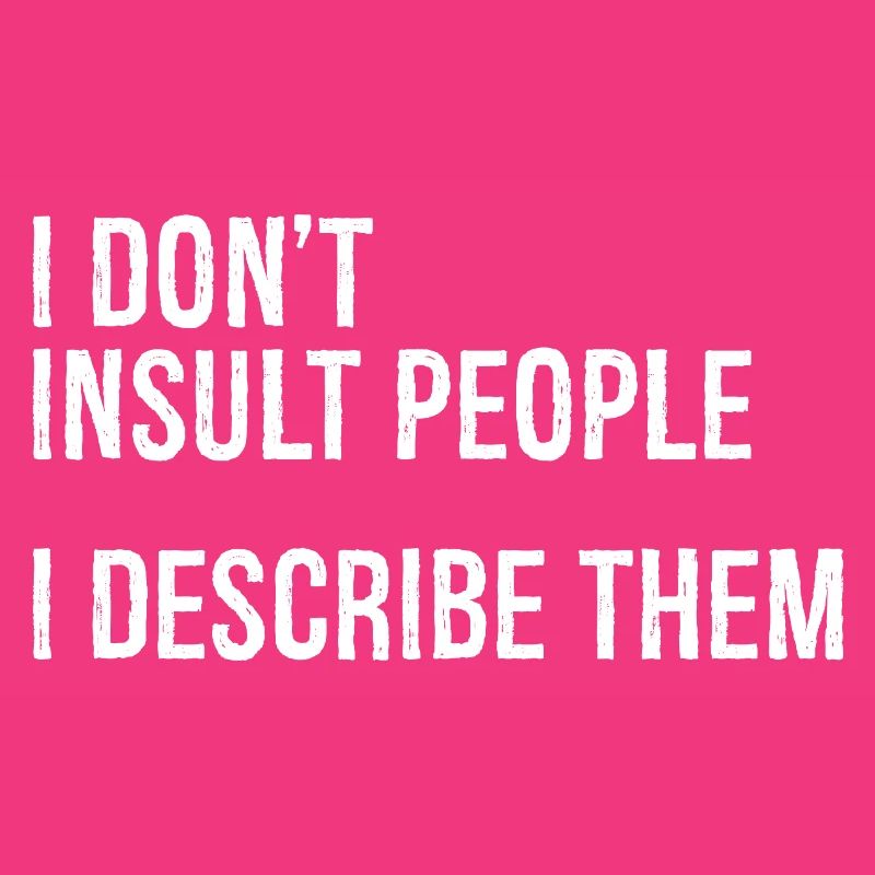 I don't Insult people I describe them