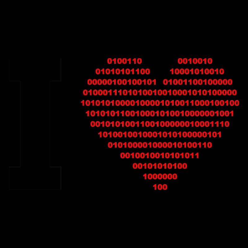 I LOVE - Binary heart - digital - black