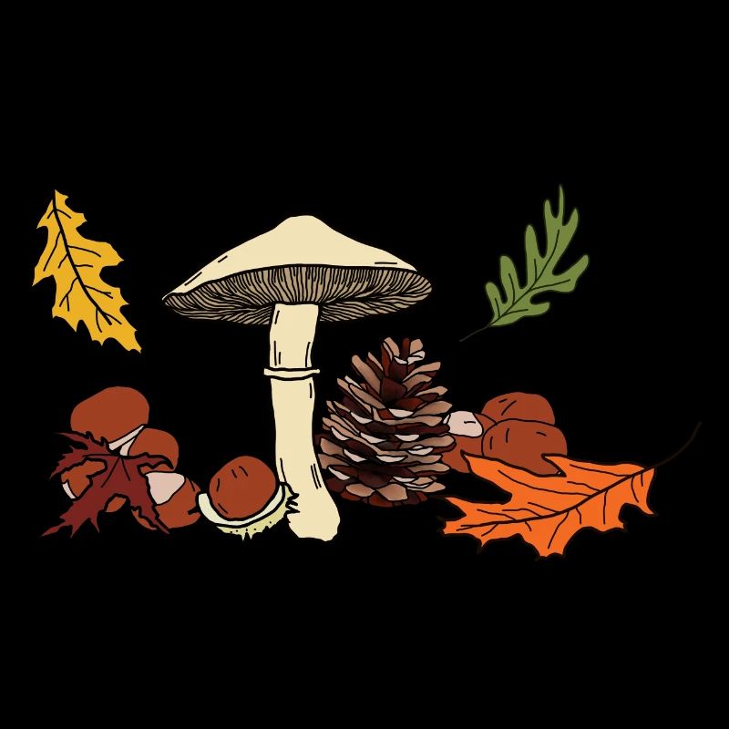 Feuilles de champignon d’automne Châtaignier