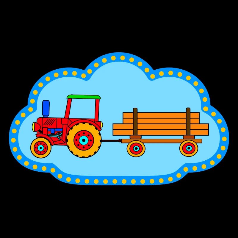 Roter Traktor / Traktor mit Hänger