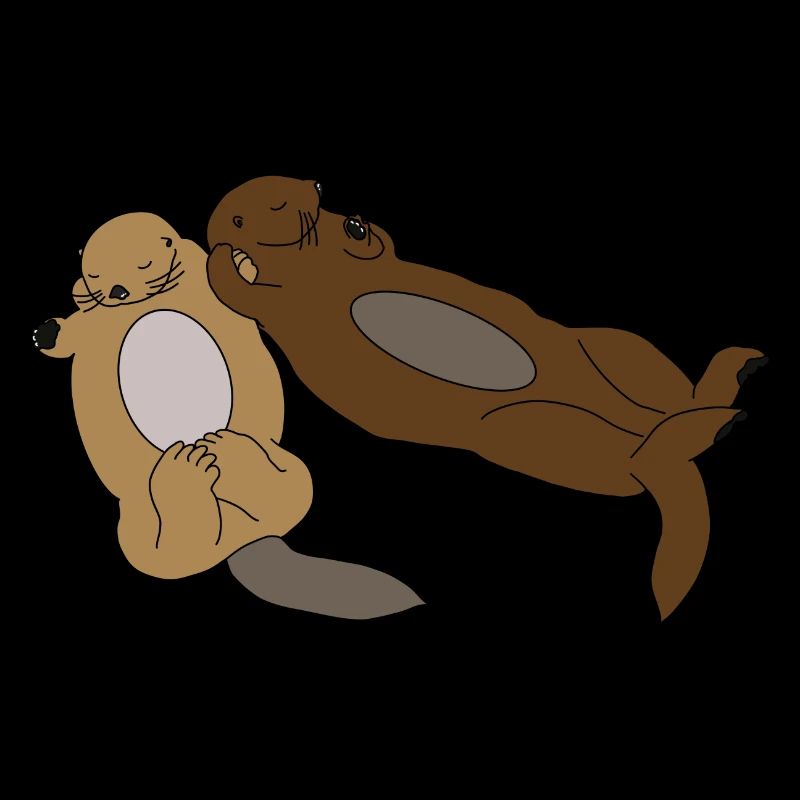 Cute Sleeping Otters