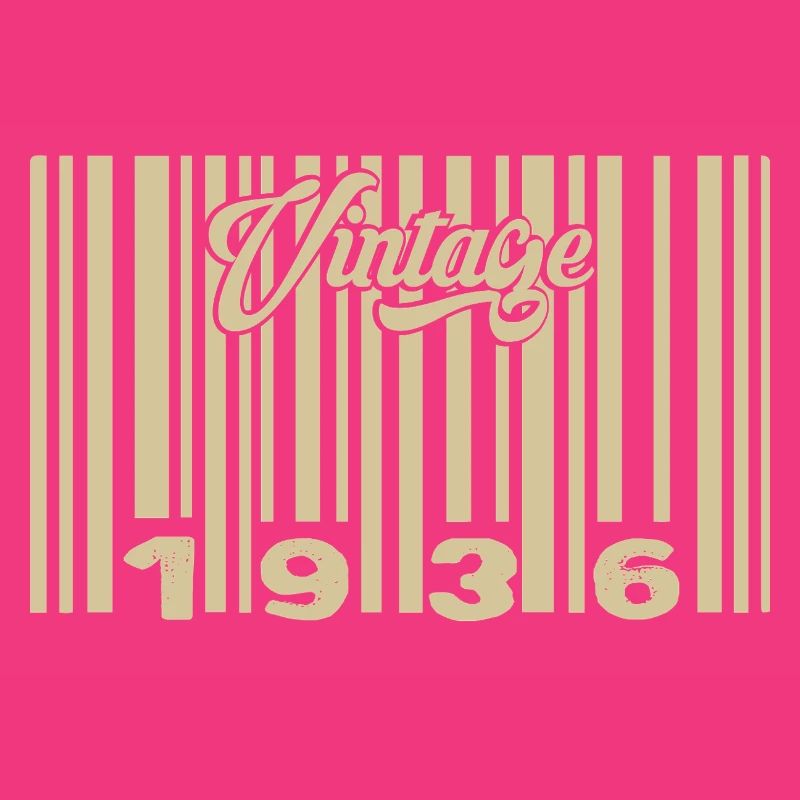 vintage 1936 Code barre 1936: Année 2025.