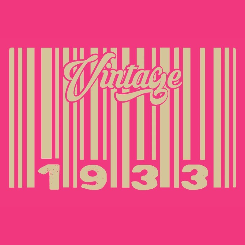 Vintage 1933 Barcode 1933: Year 2025.
