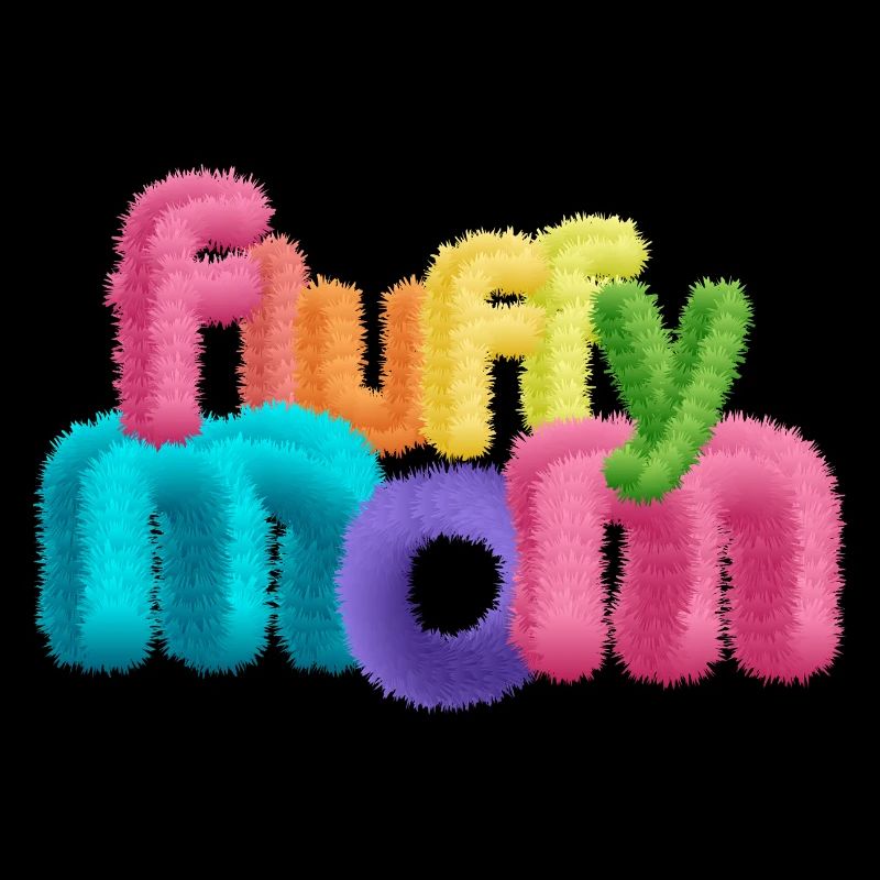 Fluffy Mom - Typographie 3D moelleuse