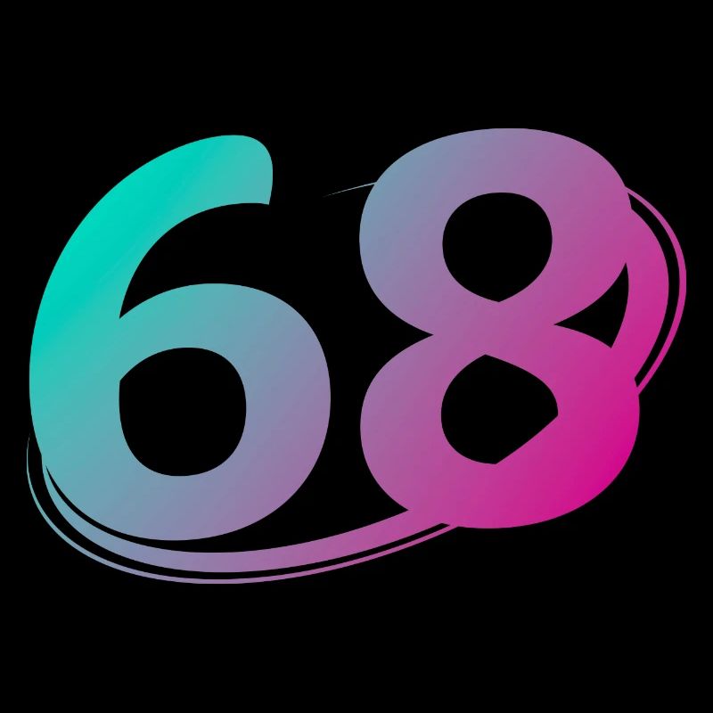 Numéro 68 multicolore