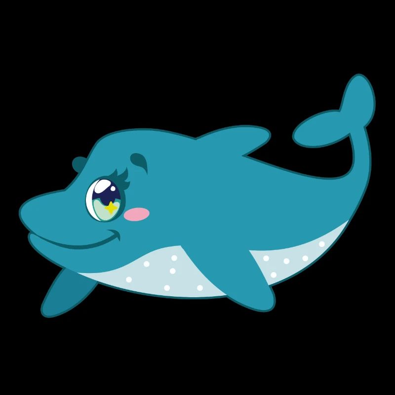 Süßer Delfin mit Rand