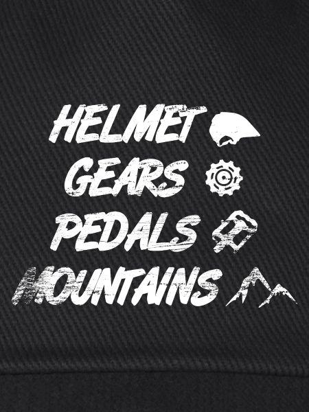 Helmet Gears Pedals Mountains