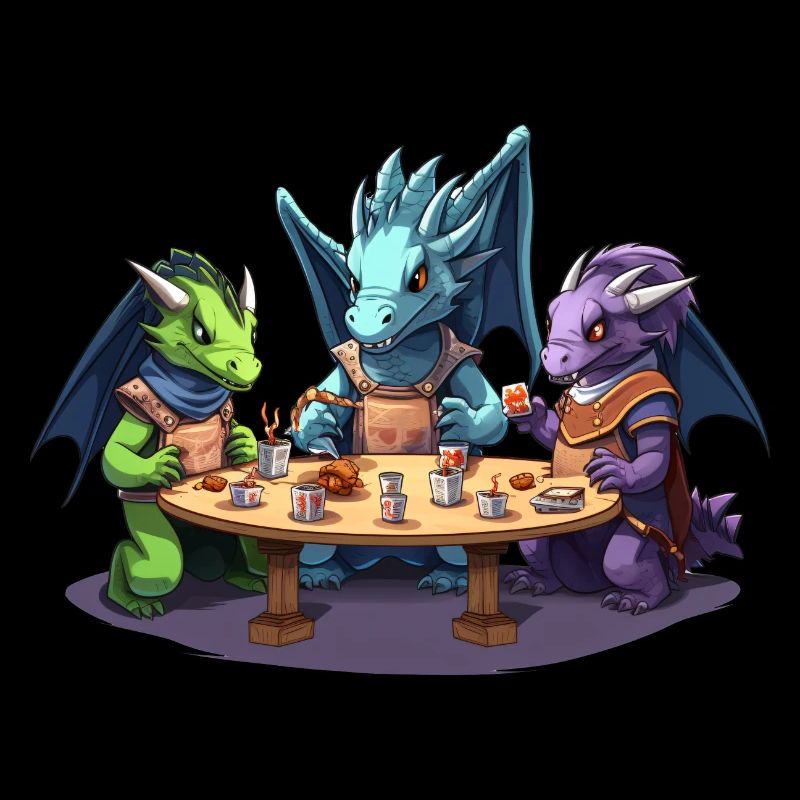 Le groupe de jeu de rôle se compose de cubes de dragon