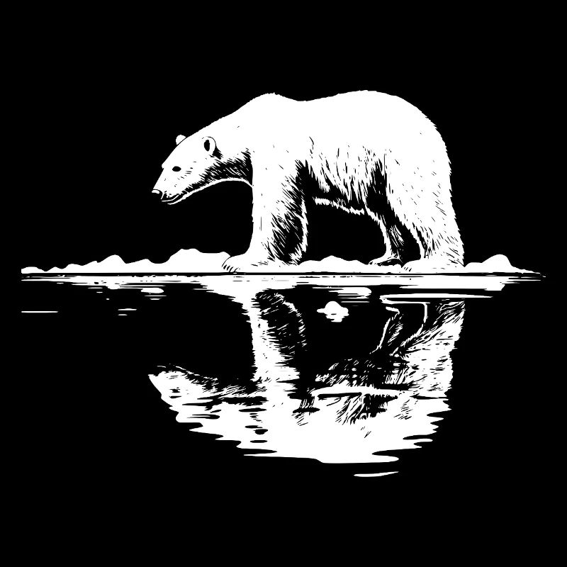 Cool Eisbär Reflektion Silhouette