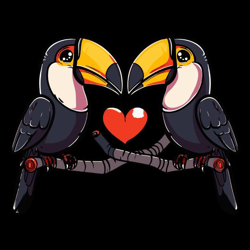 Tukan Vogel Paar e Valentinstag