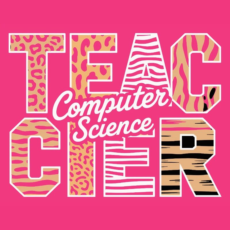 Computer Science Lehrer Tiermuster Stil