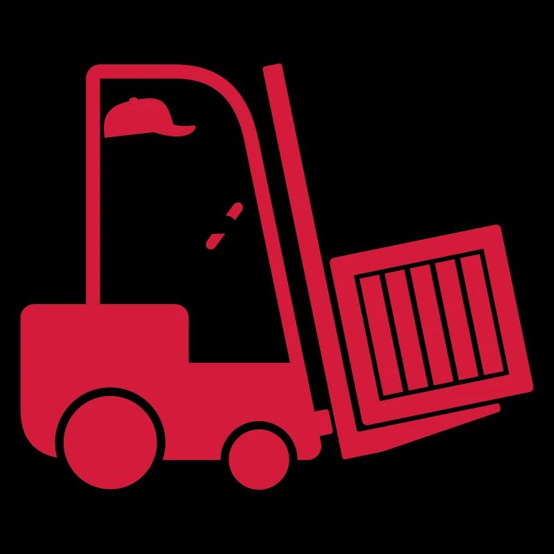 A forklift transporting a box