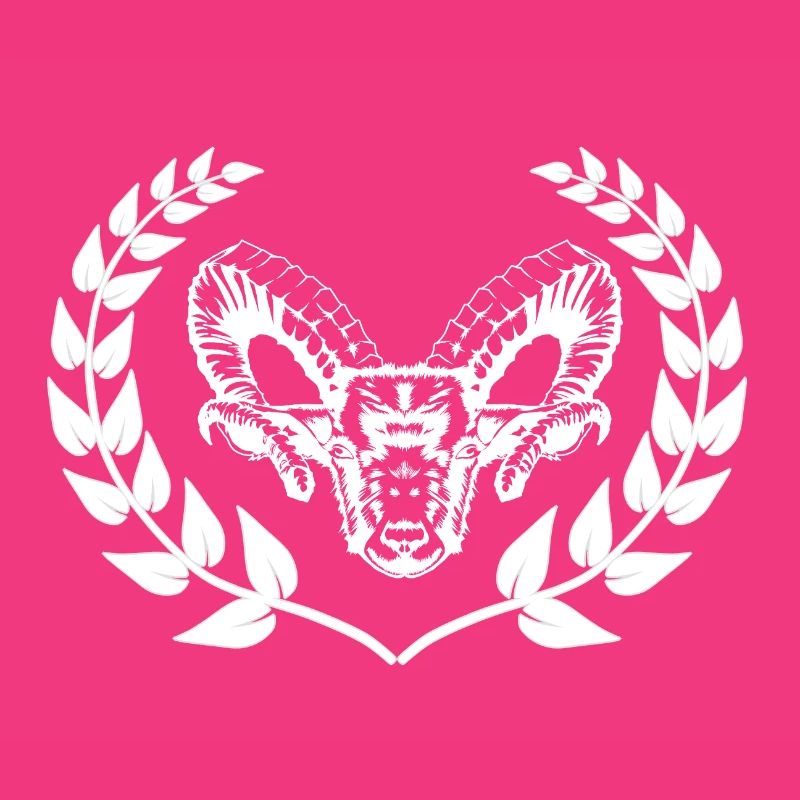 Sheep mutton buck ram laurel wreath mountains