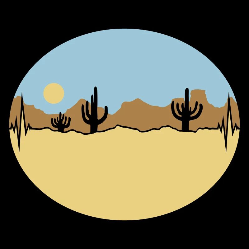 Frequency Desert Landscape Silhouette