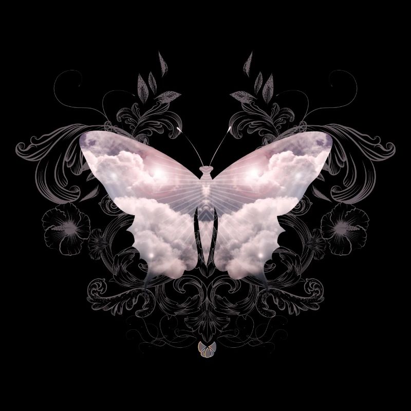 Un papillon céleste de nuages délicats