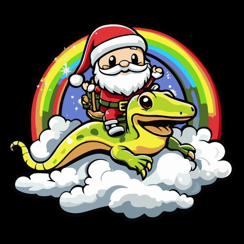 Echse Weihnachtsmann Regenbogen