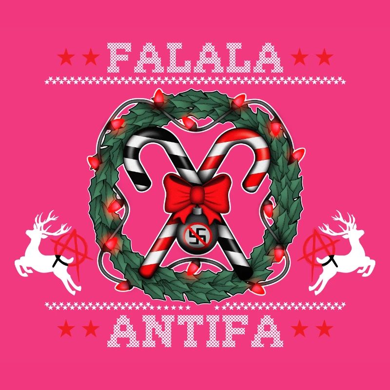 Pull de Noël moche : FALALA ANTIFA !