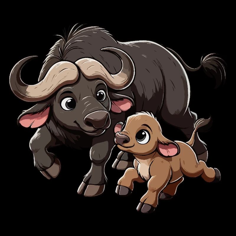 Kapbüffel Mutter und Kind