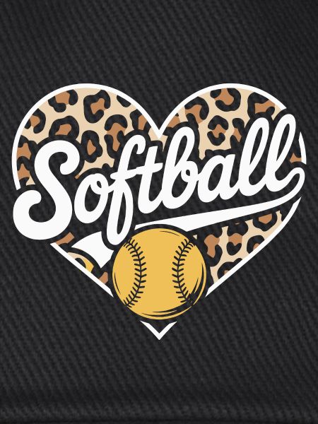 Leopard Muster Softball Herz Design