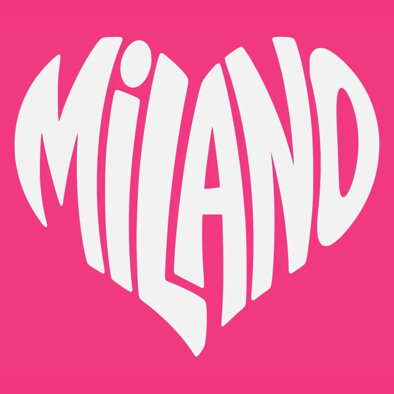 Milan Milano Heart Typography