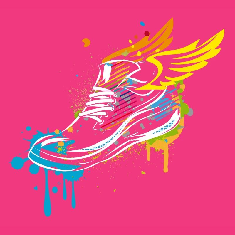 Sneaker graffiti avec des ailes