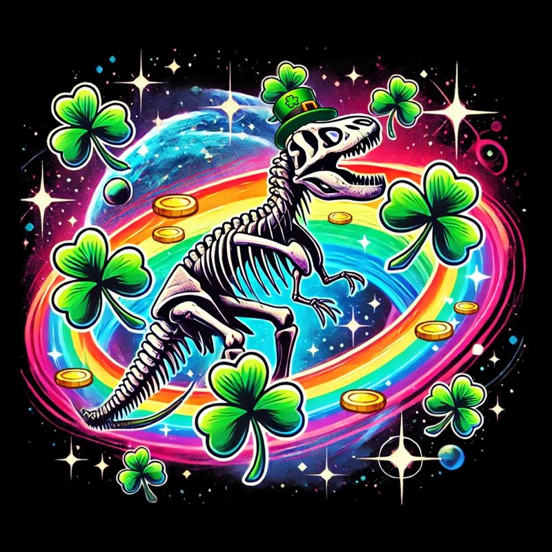 Dino St. Patrick's Day Skelett Kleeblatt