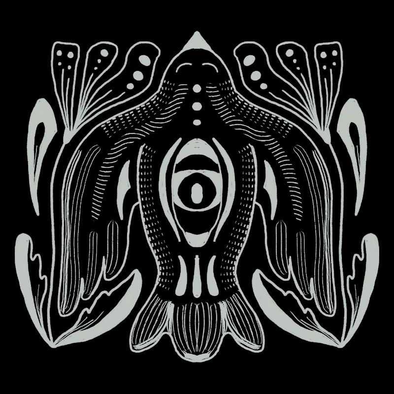 Œil de style mandala avec tentacules