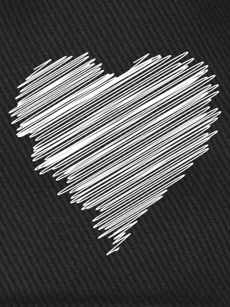 White scribble love heart