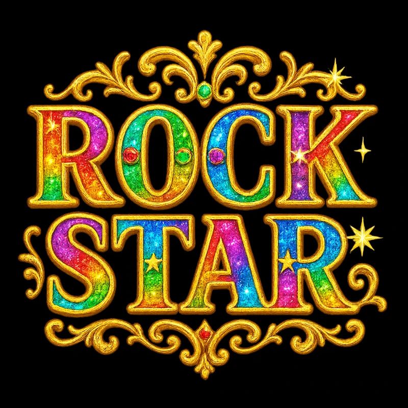 Vibrant Glitter Rock Star Embellishment