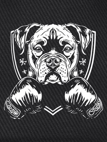 Kampfhund mit Boxhandschuhen Illustration