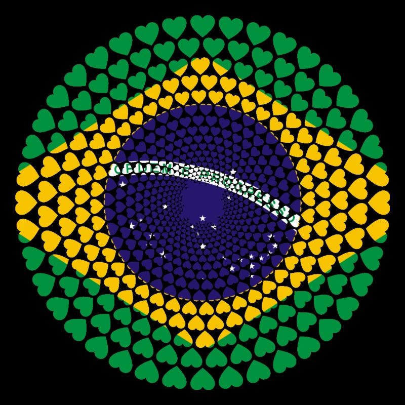 Brésil Brasil Mandala de coeur