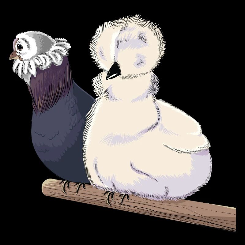 Chickens on the perch