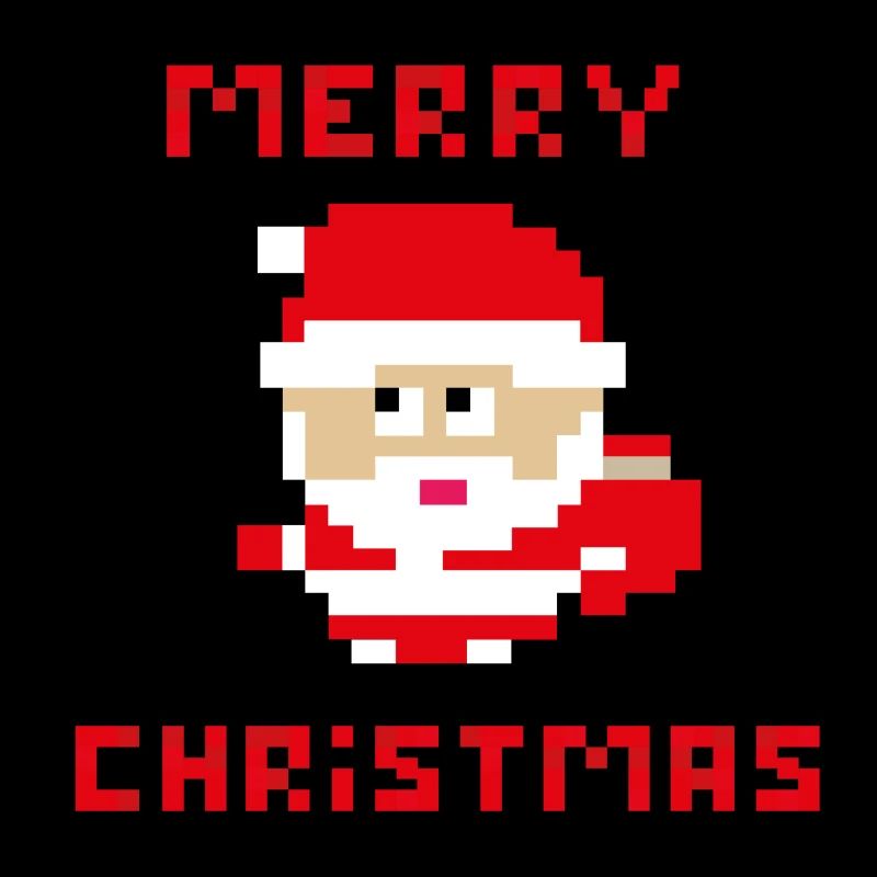 Santa 'Joyeux Noël' 8 bits