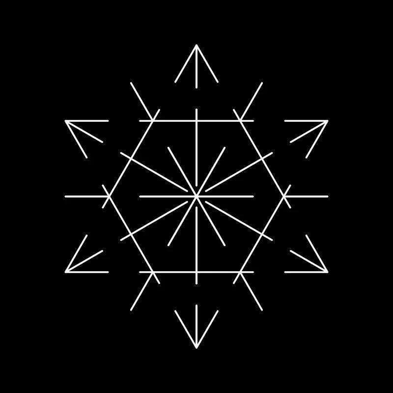 Minimalistisches Hexagon