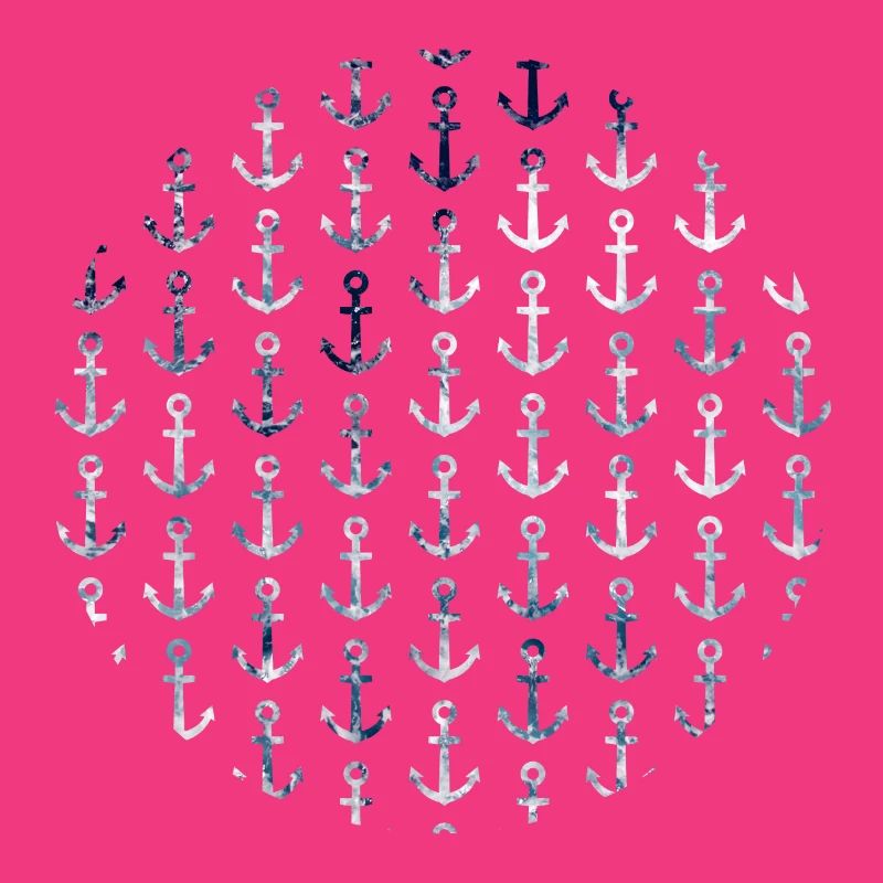 Maritime anchor pattern in circular shape