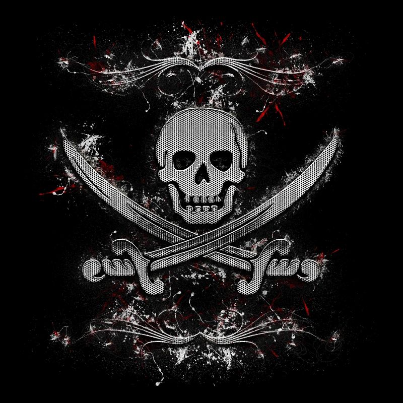 Jolly Roger Skull Pirate Paint Splatter