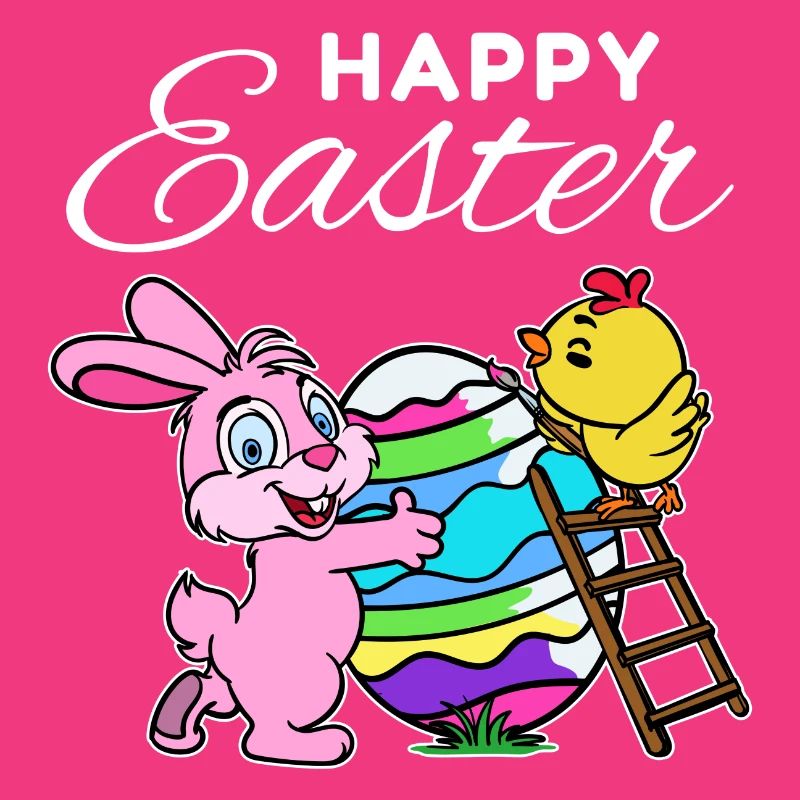 Happy easter bunny easter bunny chick hen egg