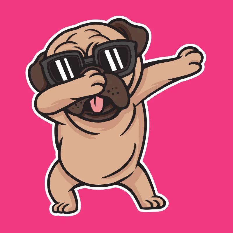 Dab Dabbing Mops Hund Dog Dancing Trend Geschenk