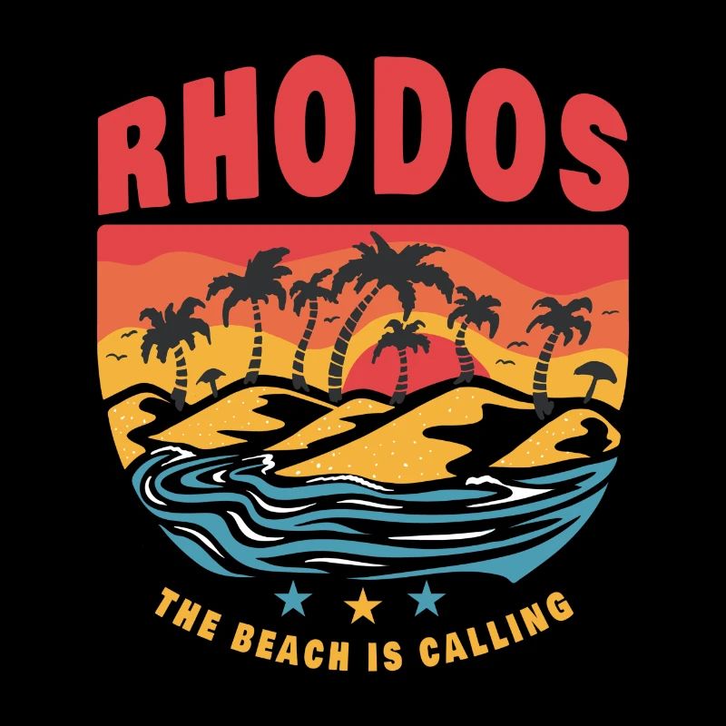 Conception de plage Rhodes Grèce