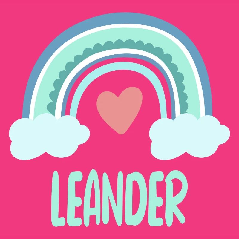 Leander Name Regenbogen Baby