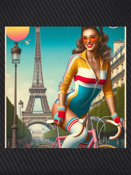 Paris Retro Radfahrer-Pinup